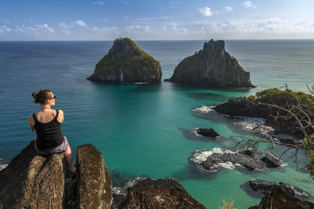 View of Dois Irmaos in Fernando de Noronha, Braz Brazil Fernando de Noronha Dois Irmaos