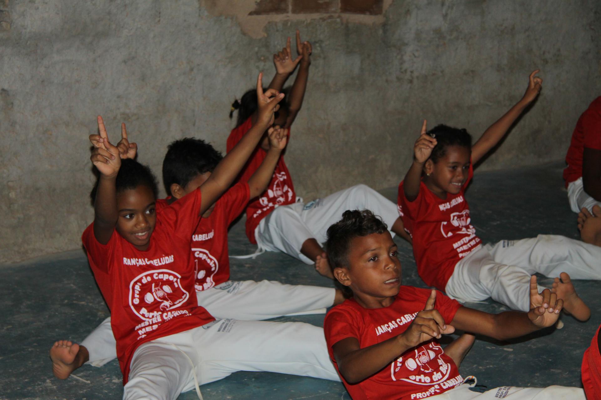 Symbol of the Consciencia Negra - children in Bahia performing capoeira.