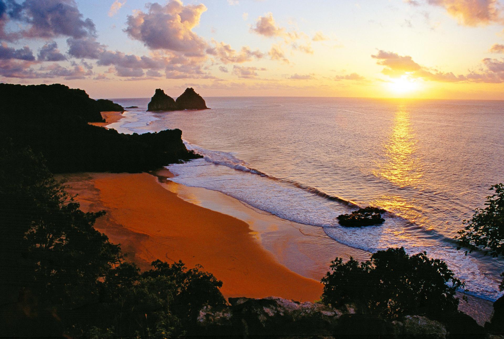 Sunset on the romantic island of Fernando de Noronha.