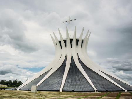The City Cathedral in Brasilia is a work of Oscar Niemeyer