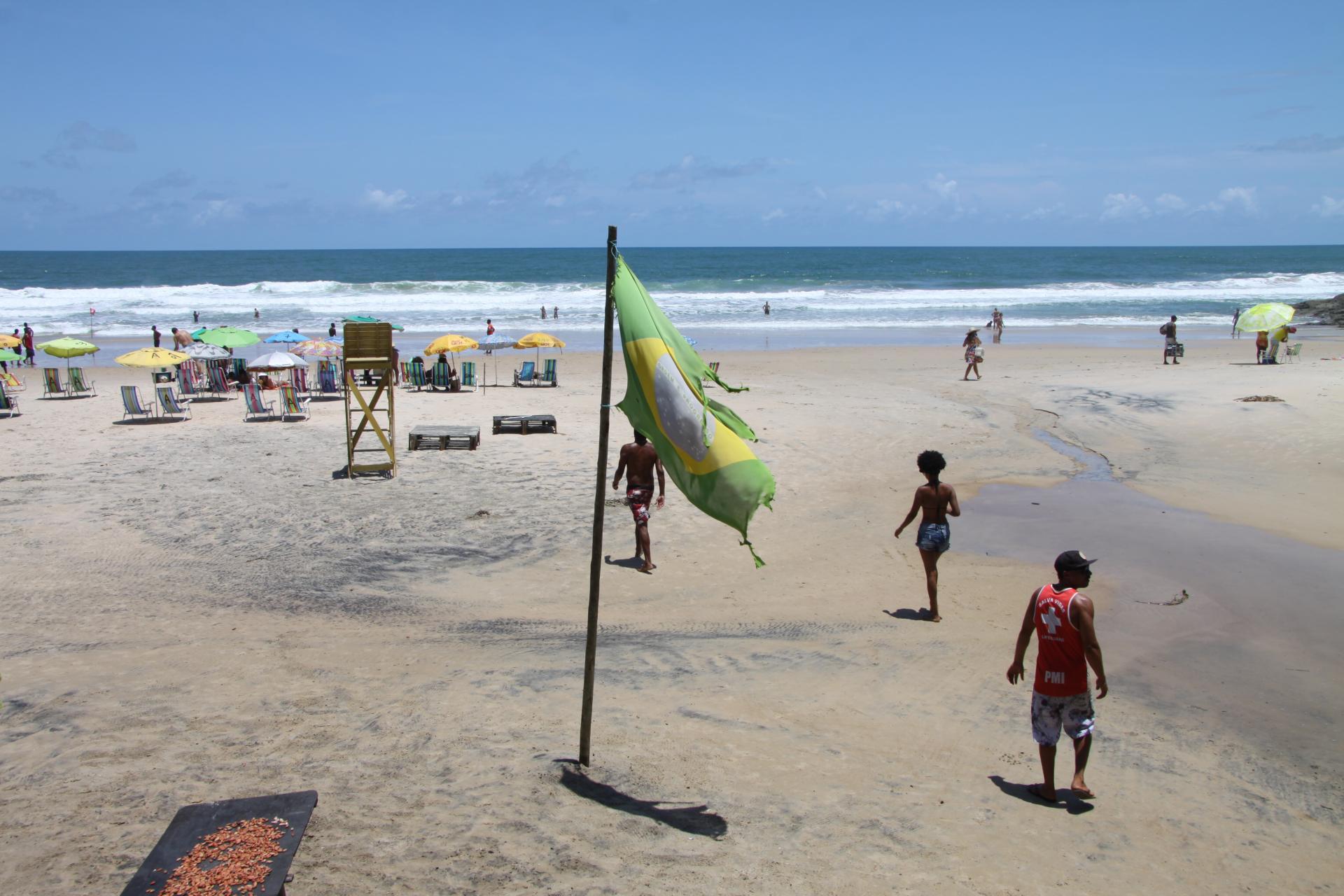 Brazilian flag on the beach