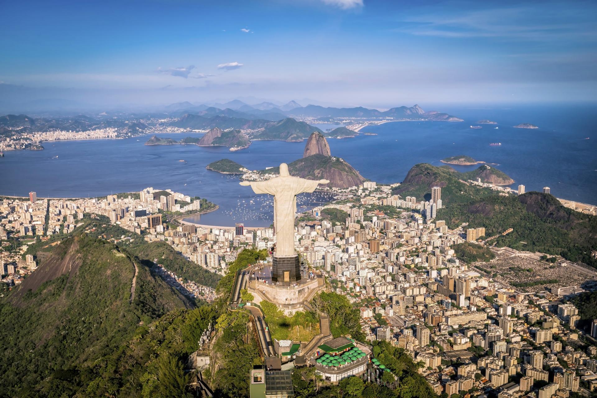 Aerial view of Rio de Janeiro in Brazil
