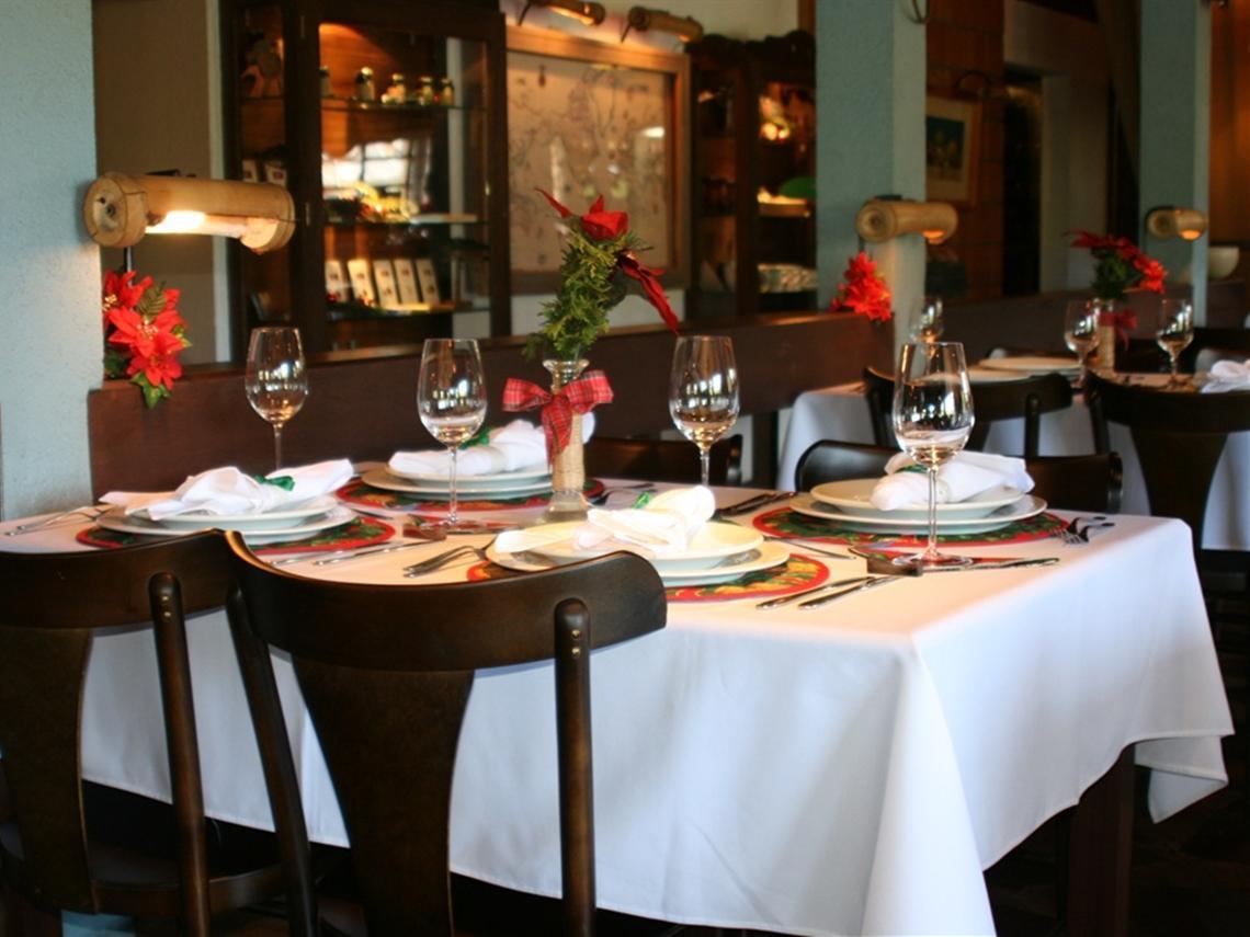 Table set with wine glasses