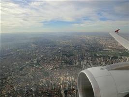 Brazilian language for the trip View of Sao Paulo in Brazil from the plane