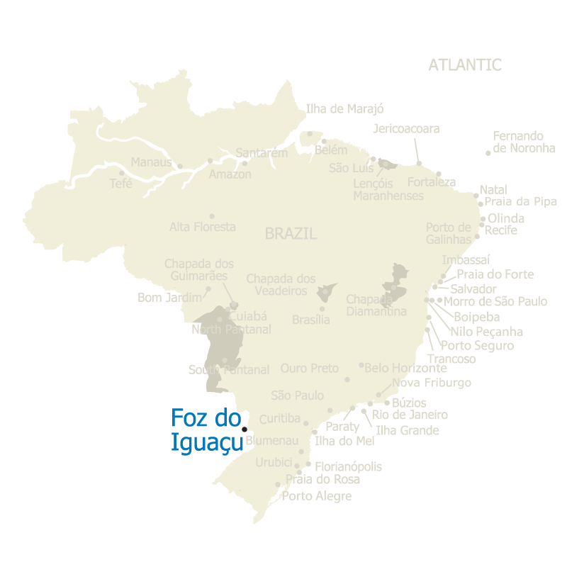 Iguacu Falls Iguana Falls and Brazil Map