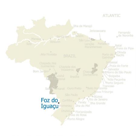 Map of Foz do Iguacu and Brazil