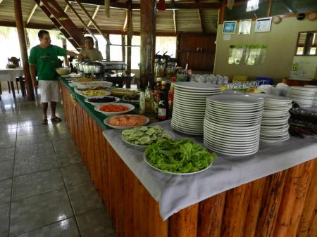 Family service at the restaurant of Amazon Turtle Lodge