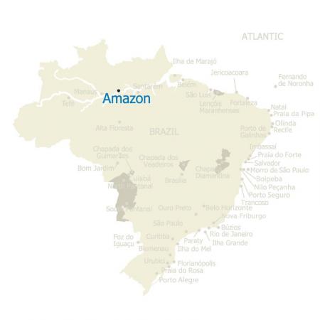 Map of Brazil and Amazon
