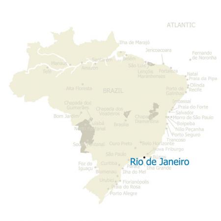 Map Rio de Janeiro and Brazil