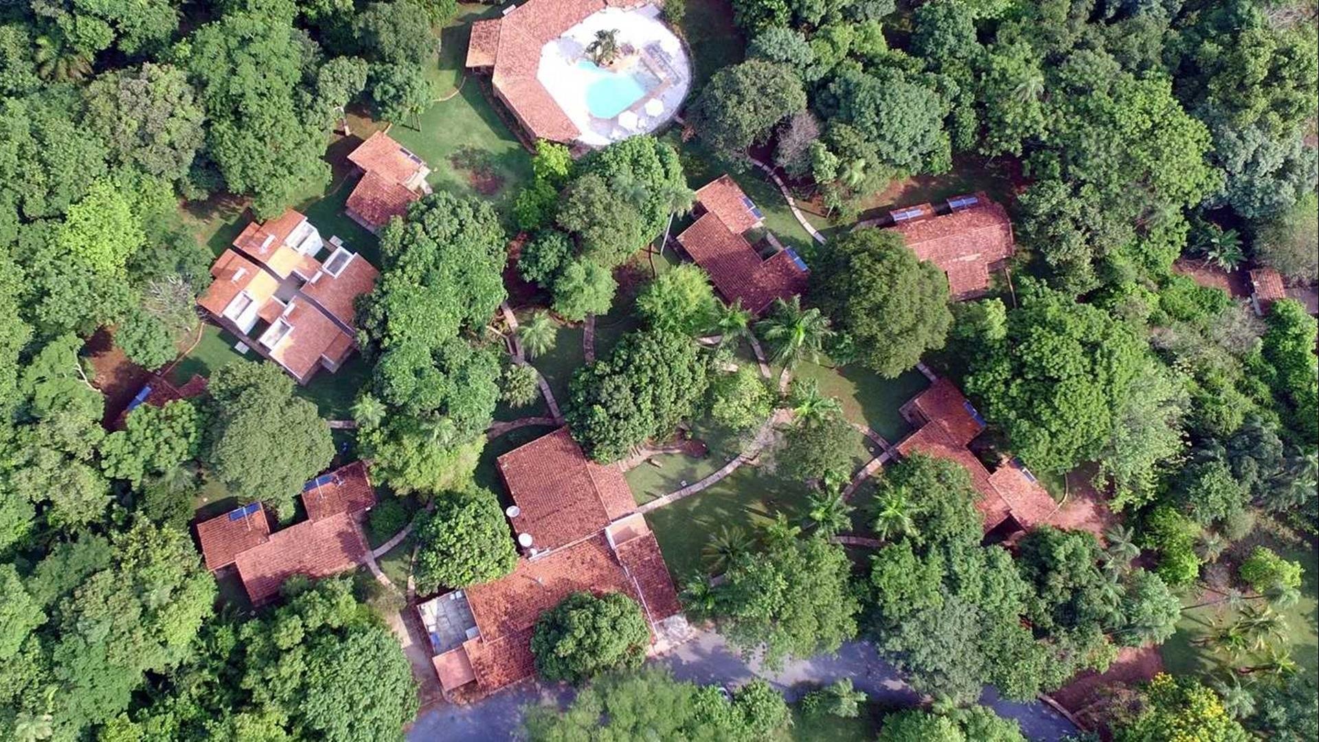Aerial view of Pousada Olho d'Agua in Bonito, South Pantanal - Brazil