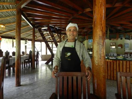 Friendly staff in the restaurant of Amazon Turtle Lodge