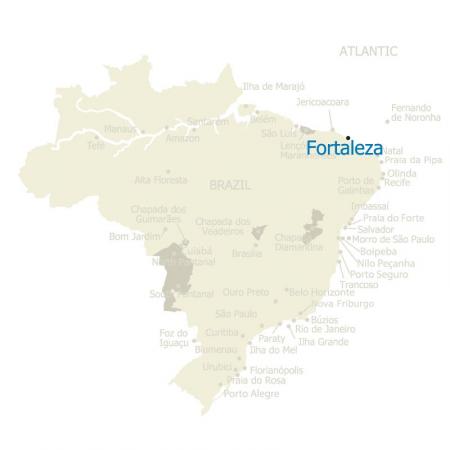 Map Fortaleza and Brazil