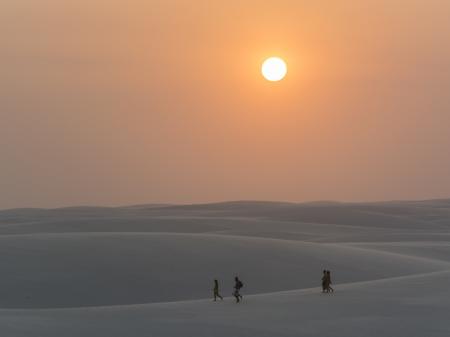 Colorful sunset in the dunes of the Lencois Maranhenses