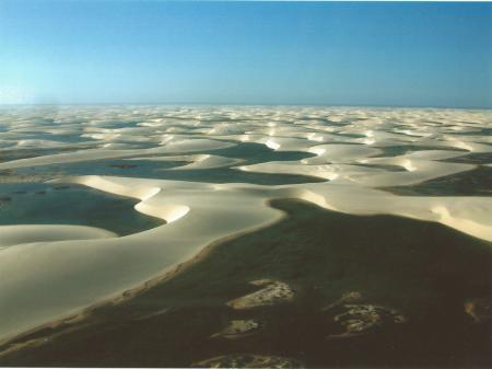 Water-filled lagoons in the Lencois Maranhenses