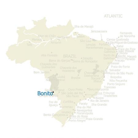 Map of Bonito and Brazil