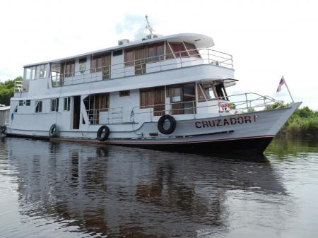 A white ship with two decks