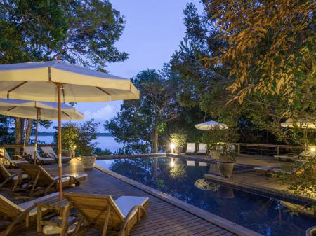View of the pool at Anavilhanas Jungle Lodge