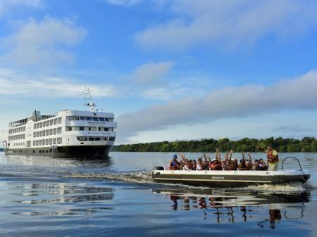 A boat excursion leaving the Iberostar Grand Amazon