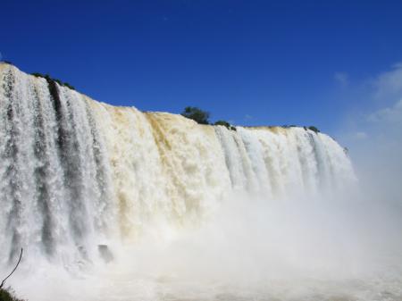 Close view on the Iguacu falls