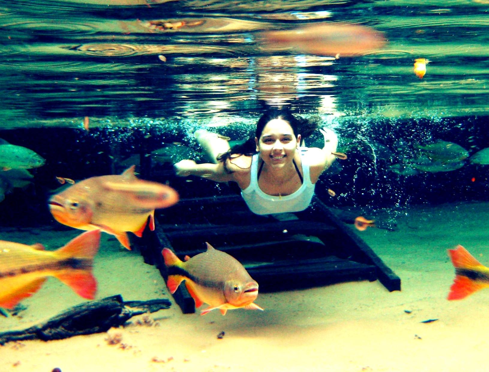 Snorkeling in the clear waters of the North-Pantanal