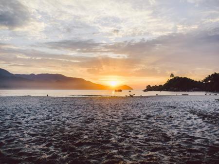 Sunset on the beach of Ilha Grande