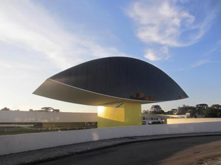 The museum of the famous architect Brazilian Oscar Niemeyer in Curitiba looks like a huge eye