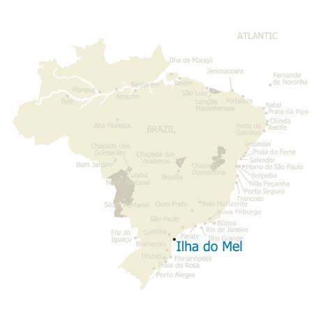 Map of Ilha do Mel and Brazil