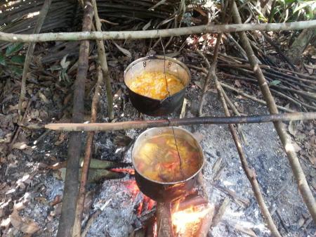 Amazon Survival Tour cooking on open fire