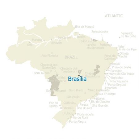 Map Brasilia and Brazil
