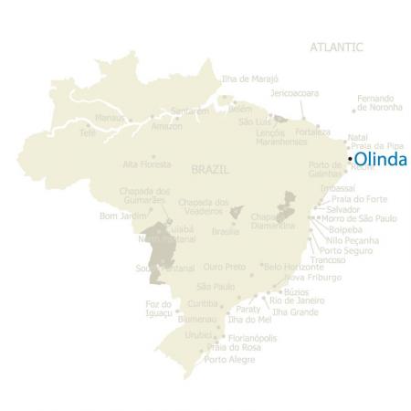Map of Olinda in Brazil