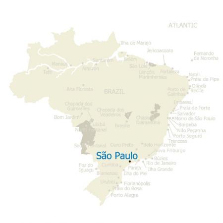 Map Sao Paulo and Brazil 