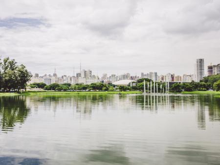 Lush green parks right in the middle of Sao Paulo, Brazil