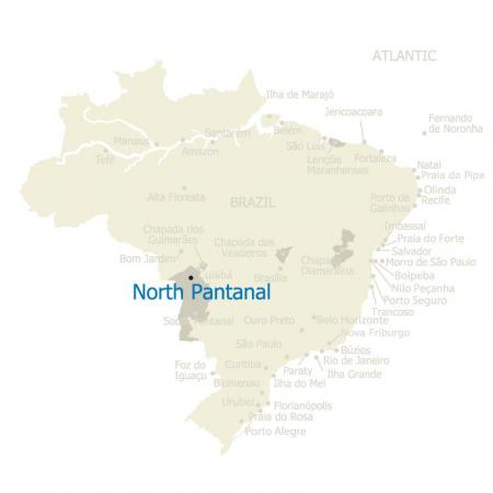Map North Pantanal and Brazil