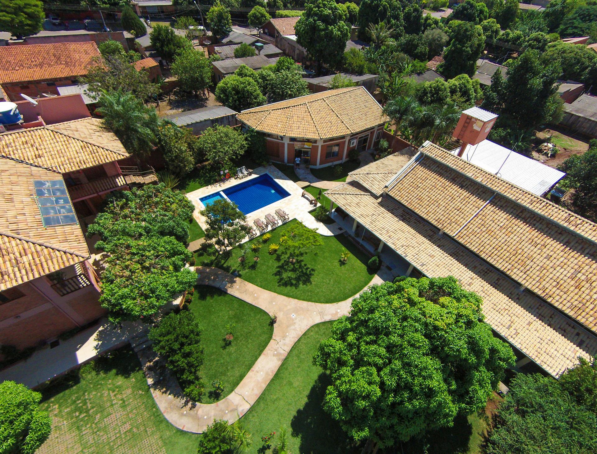 Aerial view of Pousada Galeria Artes in Bonito, Brazil