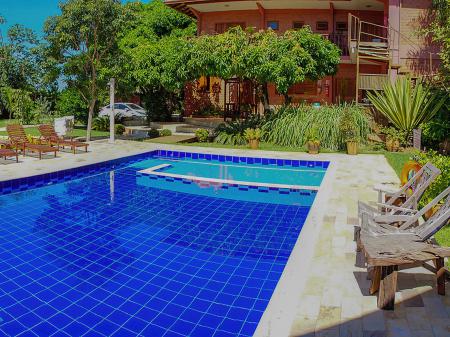 Pool area at Pousada Galeria Artes in Bonito, Brazil