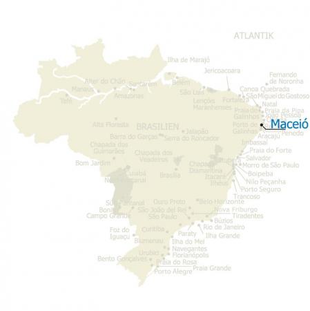 Map of Maceio and Brazil