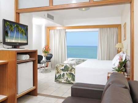 A tdouble room with sea view at Hotel Ponta Verde in Maceio