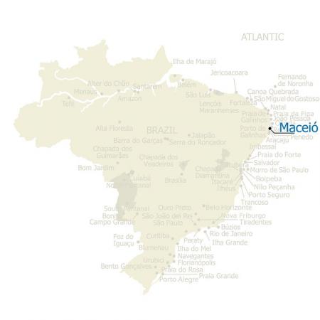 Map of Maceio and Brazil