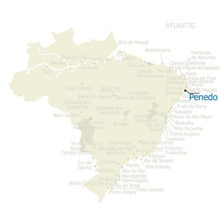 Map of Penedo and Brazil