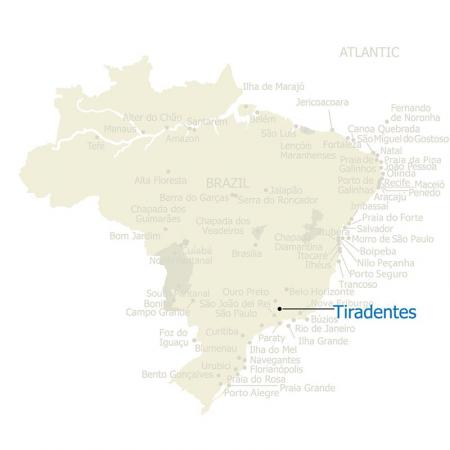 Map of Tiradentes and Brazil