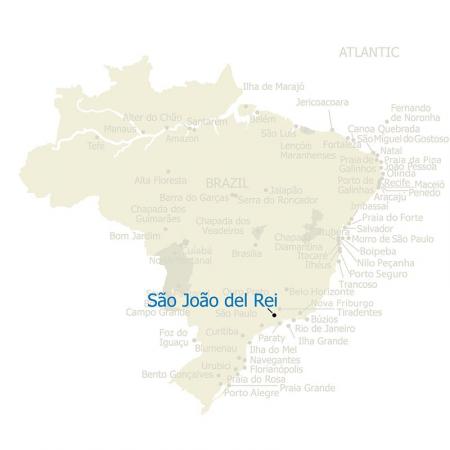 Map Sao Joao del Rei and Brazil 