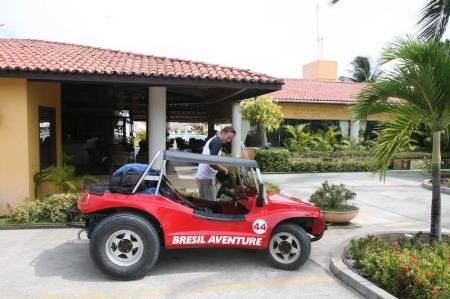 Beach buggy in front of Hotel Golfinho in Cumbuco, Ceara - Brazil