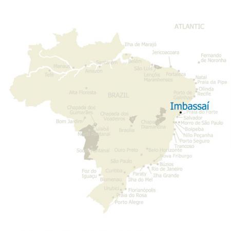Map of Imbassai and Brazil