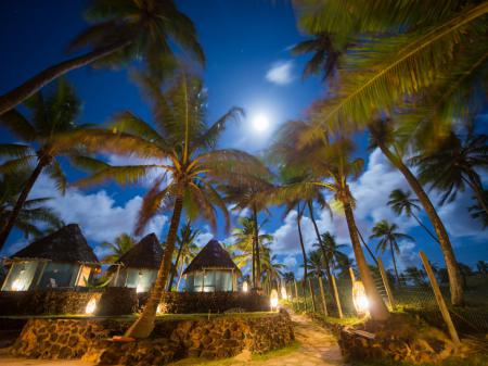 Enjoying full moon at night at the beach right in front of Pousada Capitu