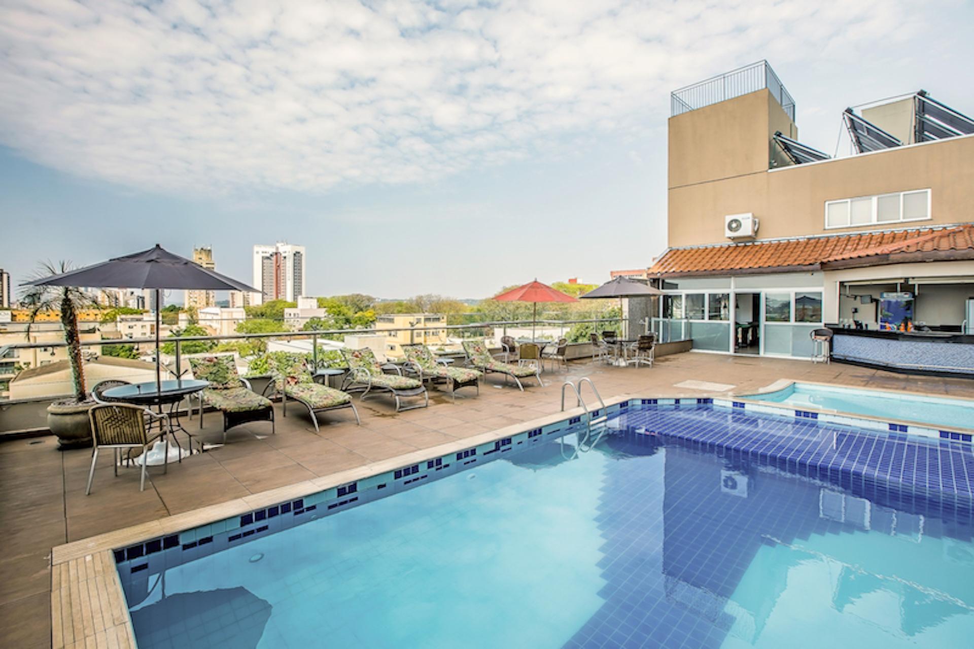 Pool area at Hotel Del Rey in Foz do Iguacu, Brazil