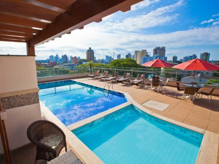 Rooftop Pool area at Hotel Del Rey in Foz do Iguacu, Brazil