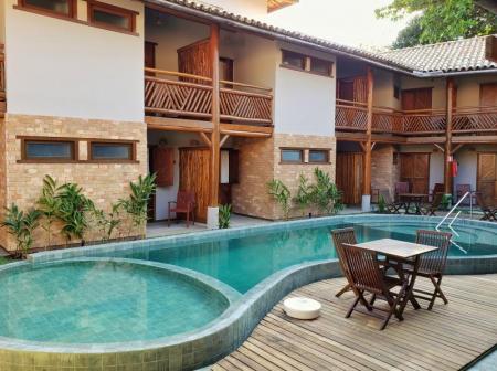 Open air pool area at Pousada Casa de Praia in Praia do Forte, Bahia - Brazil