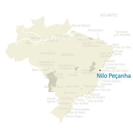 Map of Nilo Pecanha and Brazil