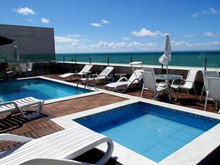 Rooftop pool with sea view at Hotel Marante Plaza in Recife, Brazil