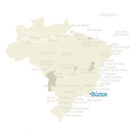 Map of Buzios and Brazil
